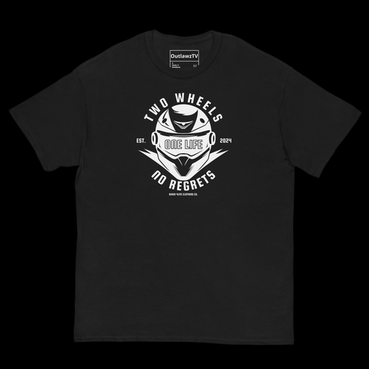 Two Wheels One Life No Regrets Tee
